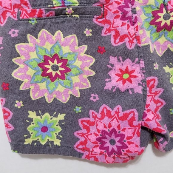 Old Navy shorts 14 Printed Linen Knight Time floral mandala print adjustable - Picture 12 of 14